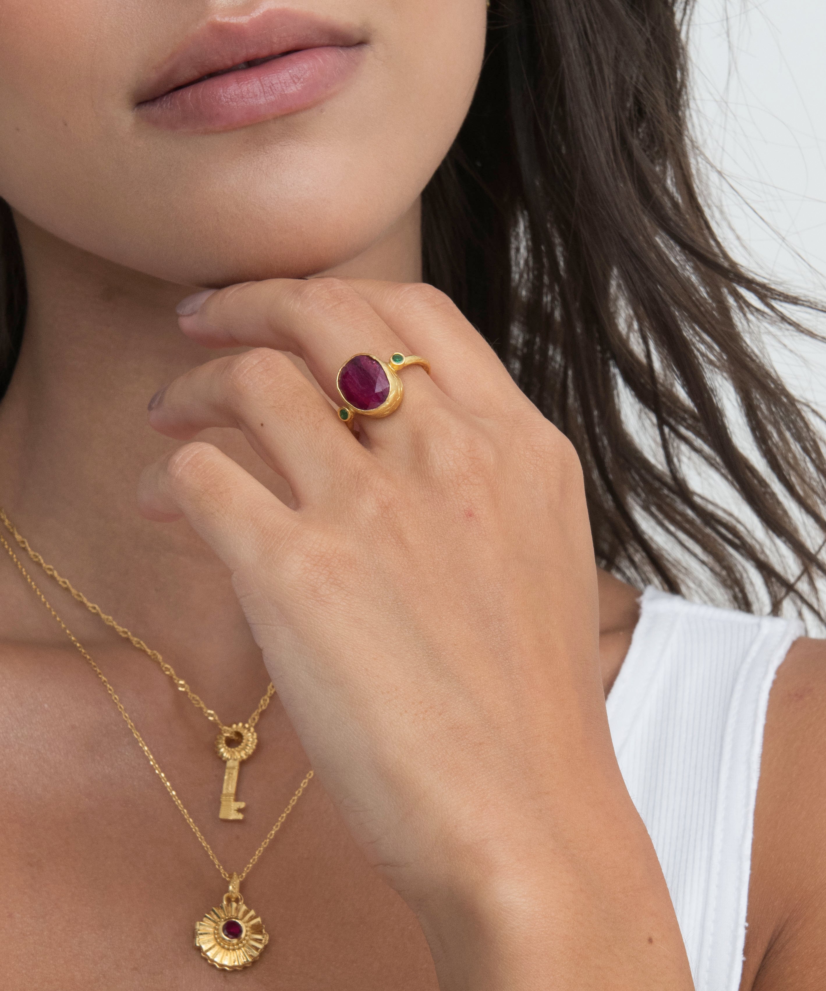 Lucia Ruby Cocktail Ring | Sustainable Jewellery by Ottoman Hands