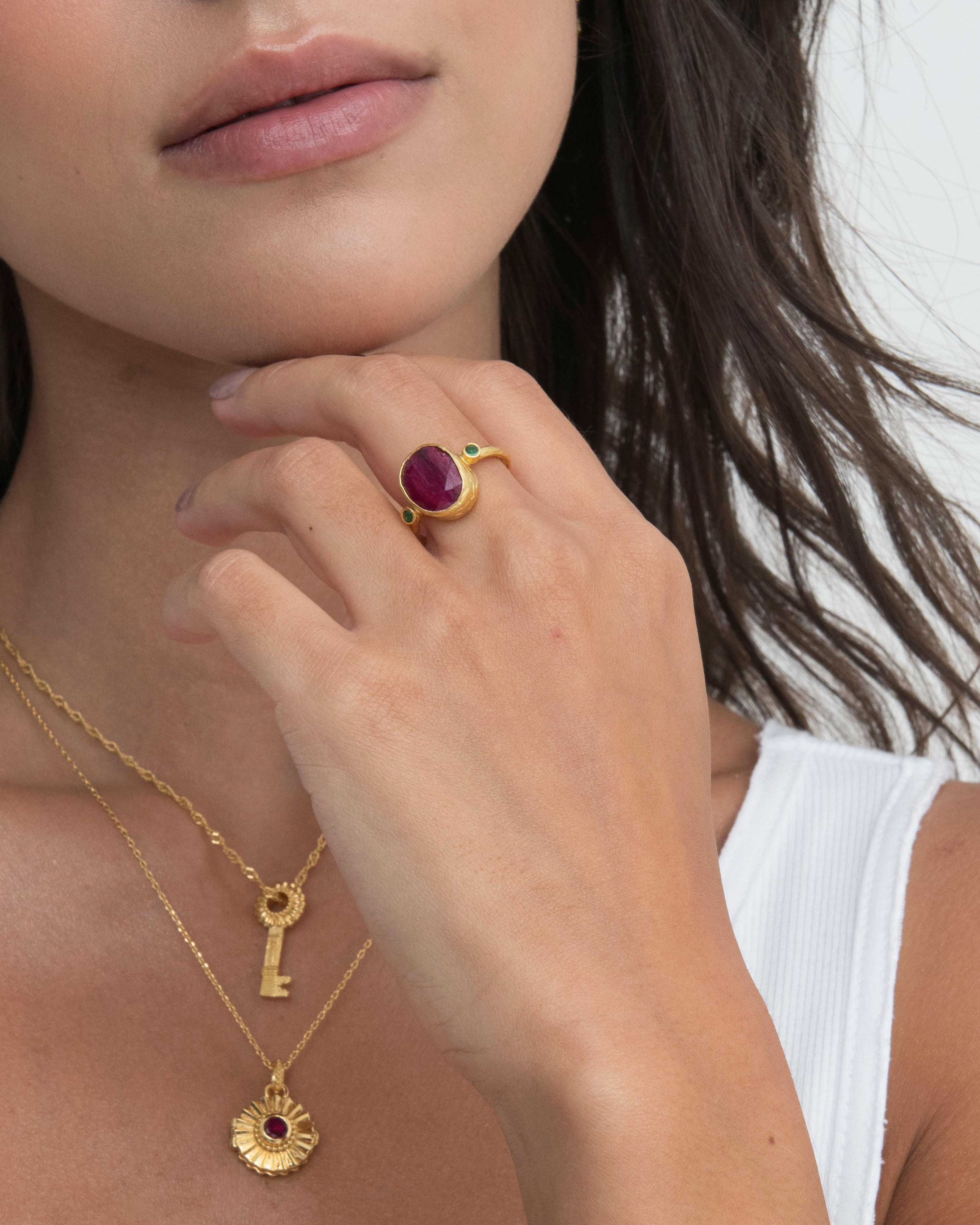 Lucia Ruby Cocktail Ring | Sustainable Jewellery by Ottoman Hands