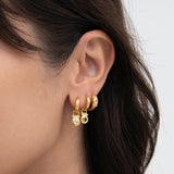 White Topaz Drop Huggie Earrings