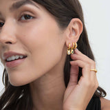 White Topaz Drop Huggie Earrings
