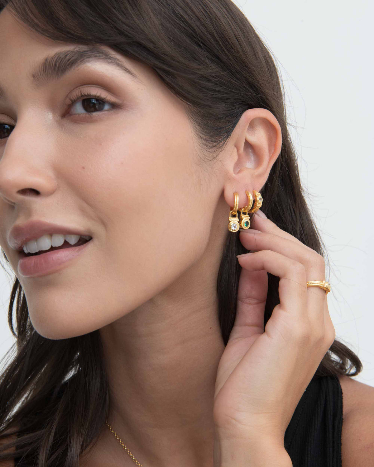 White Topaz Drop Huggie Earrings | Sustainable Jewellery by Ottoman Hands