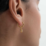 White Topaz Drop Huggie Earrings