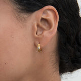 White Topaz Huggie Earrings