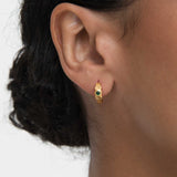 Emerald Green CZ Huggie Earrings