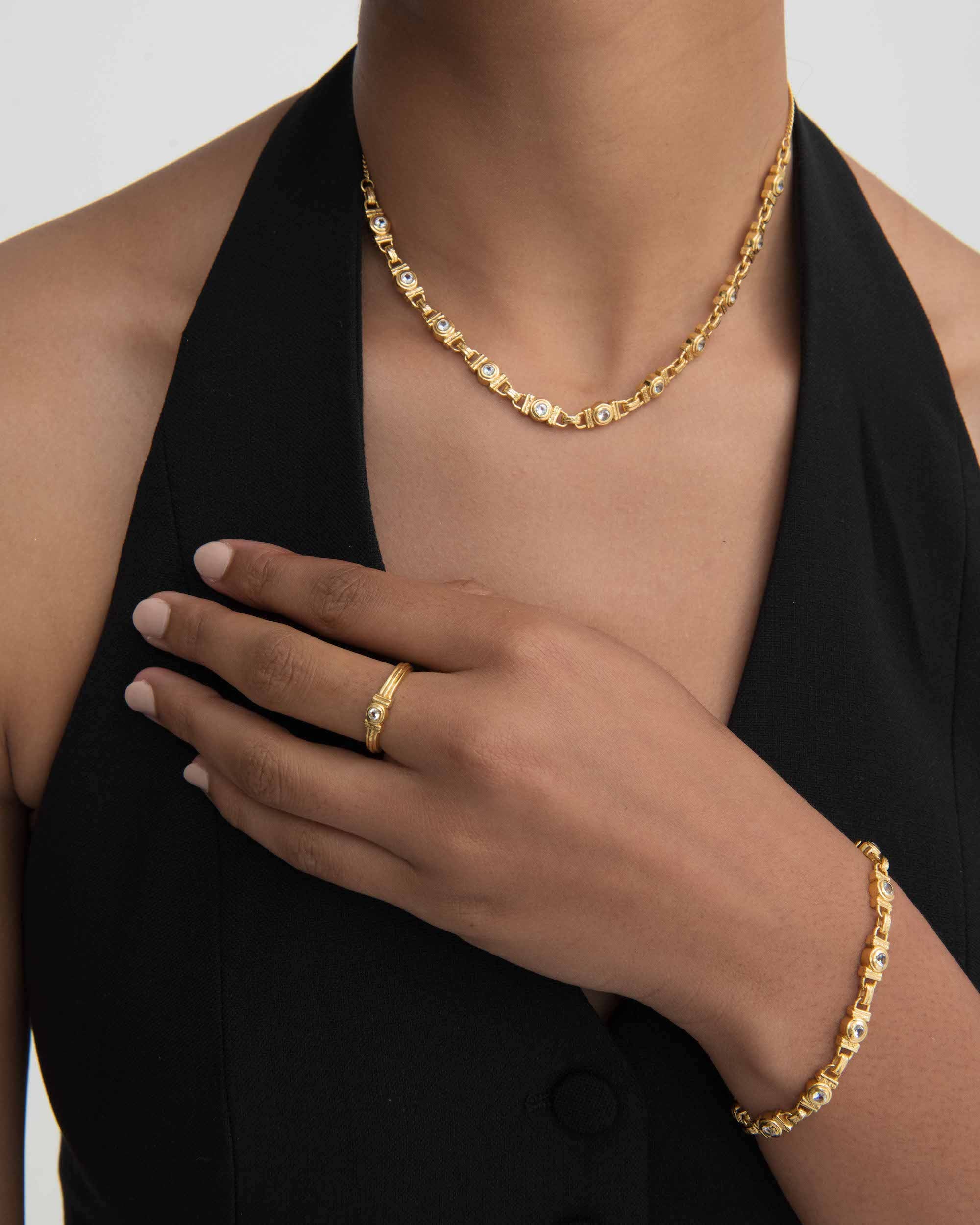 White Topaz Tennis Necklace | Sustainable Jewellery by Ottoman Hands