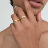 White Topaz Tennis Link Ring