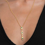 Emerald Green CZ Tennis Lariat Necklace