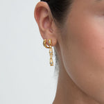 White Topaz Tennis Drop Earrings | Sustainable Jewellery by Ottoman Hands