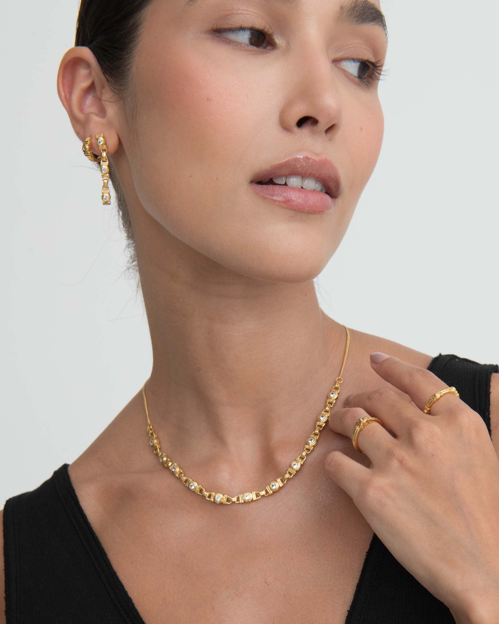 White Topaz Tennis Necklace | Sustainable Jewellery by Ottoman Hands