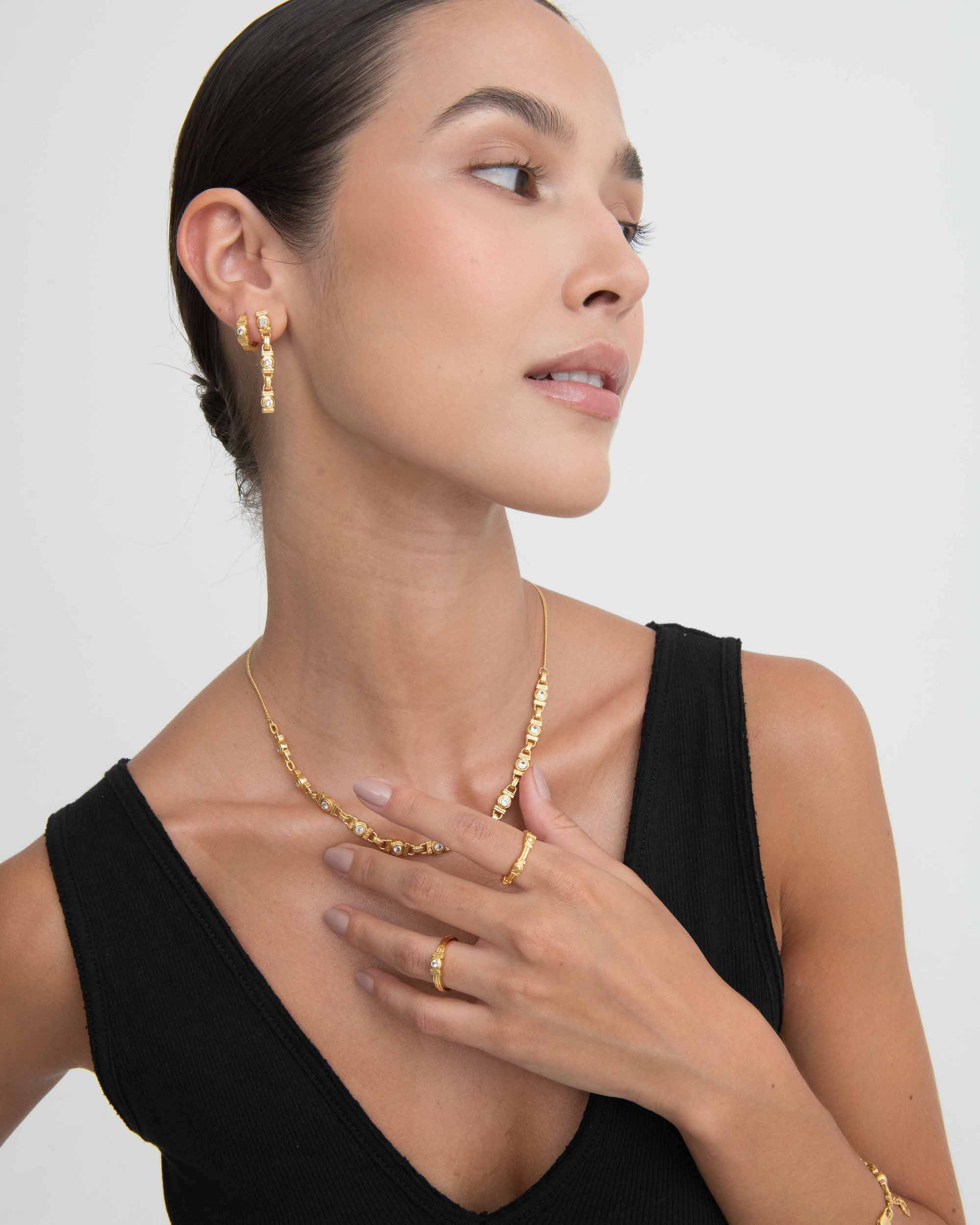 White Topaz Tennis Drop Earrings | Sustainable Jewellery by Ottoman Hands