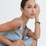 Green Agate Beaded Etta Chain Bracelet | Sustainable Jewellery by Ottoman Hands