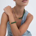 Green Agate Beaded Etta Chain Bracelet | Sustainable Jewellery by Ottoman Hands