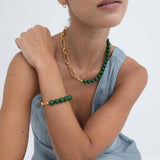 Green Agate Beaded Etta Chain Bracelet | Sustainable Jewellery by Ottoman Hands