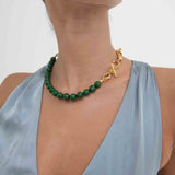 Green Agate Beaded Etta Chain Necklace | Sustainable Jewellery by Ottoman Hands