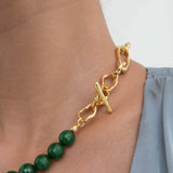 Green Agate Beaded Etta Chain Necklace | Sustainable Jewellery by Ottoman Hands
