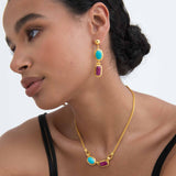 Turquoise and Ruby Chain Necklace | Sustainable Jewellery by Ottoman Hands