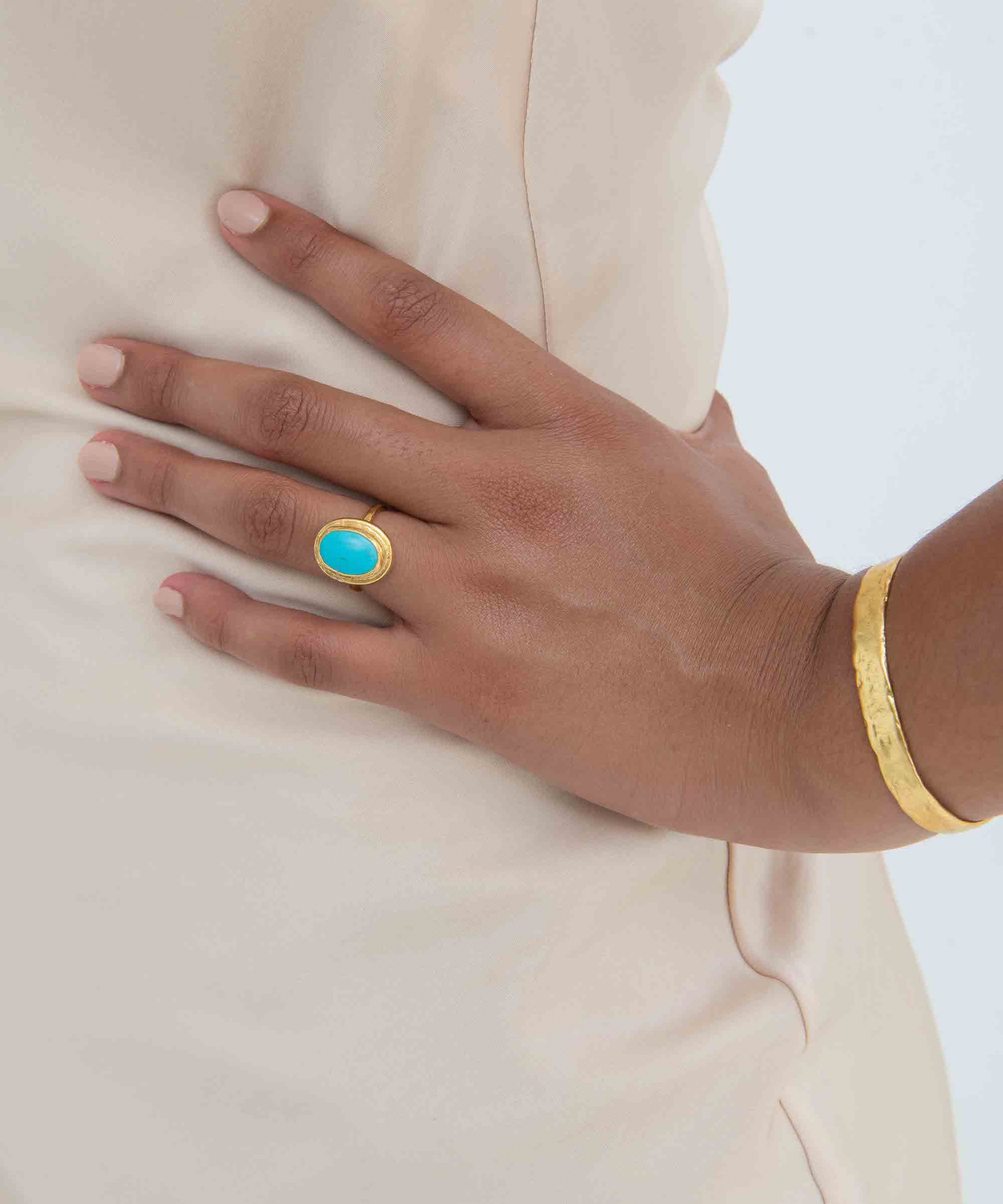 Turquoise Cocktail Ring | Sustainable Jewellery by Ottoman Hands