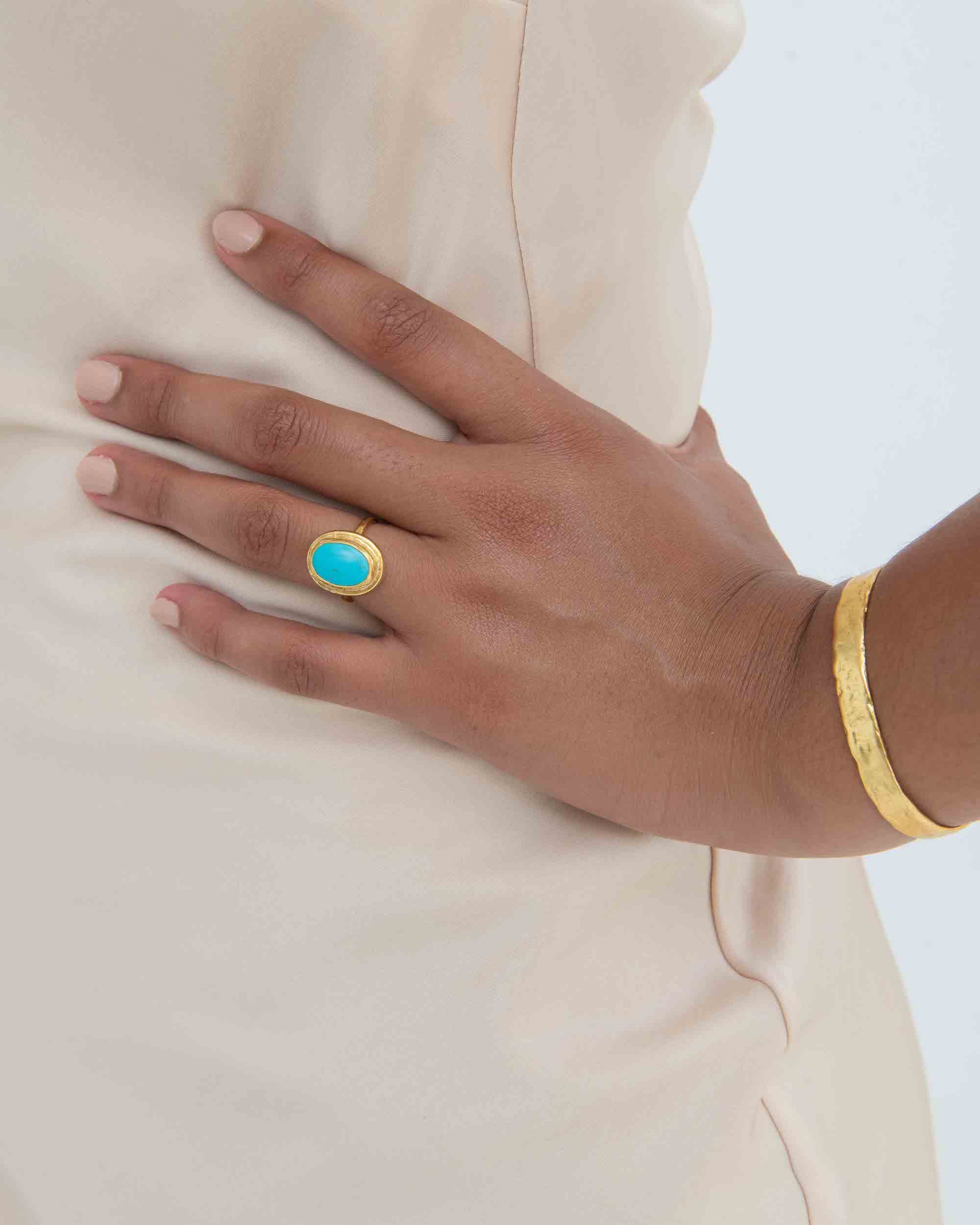 Turquoise Cocktail Ring | Sustainable Jewellery by Ottoman Hands