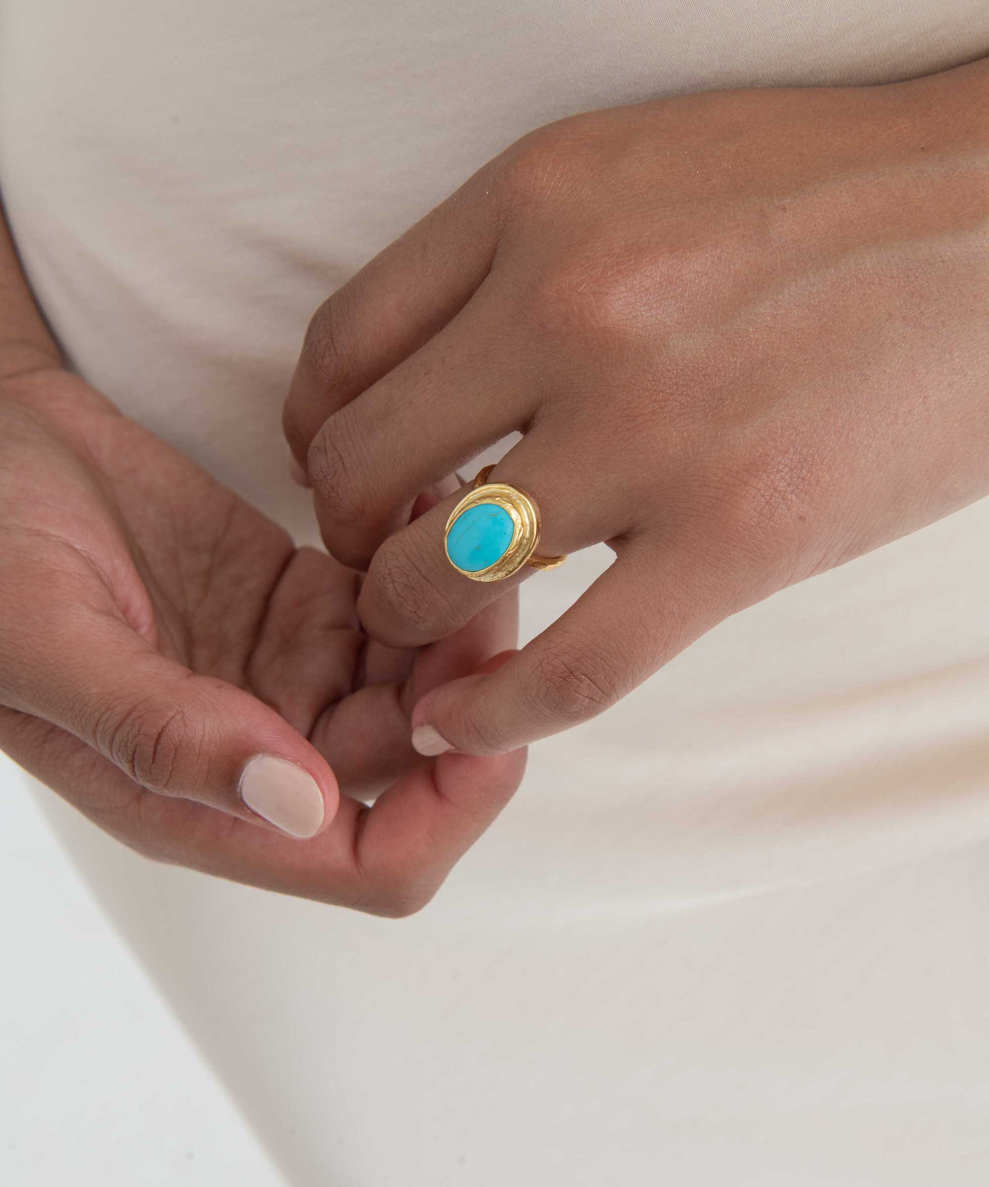 Turquoise Cocktail Ring | Sustainable Jewellery by Ottoman Hands