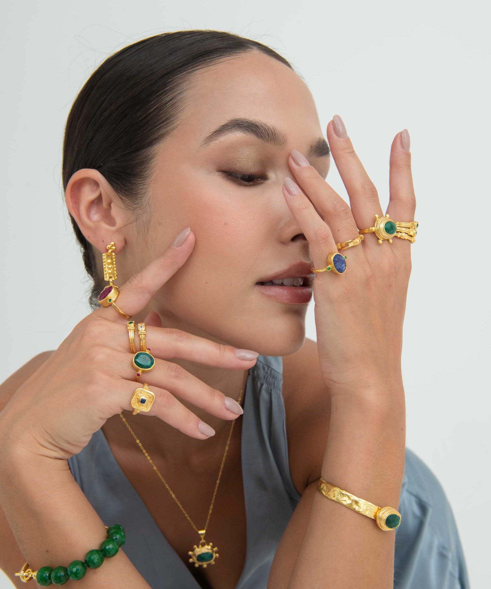 Lucia Sapphire Cocktail Ring | Sustainable Jewellery by Ottoman Hands