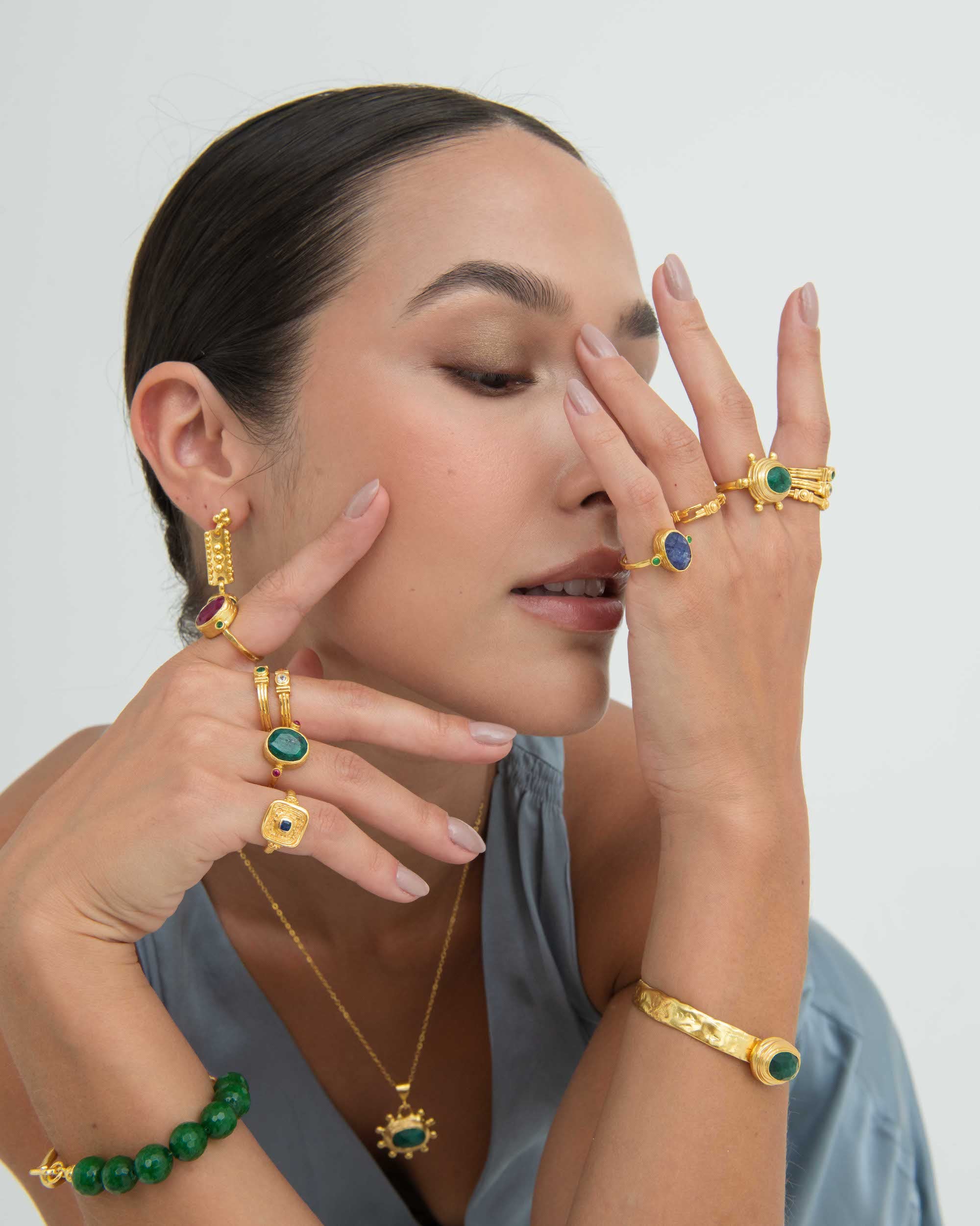 Lucia Sapphire Cocktail Ring | Sustainable Jewellery by Ottoman Hands