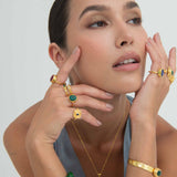 Green Agate Beaded Etta Chain Bracelet | Sustainable Jewellery by Ottoman Hands