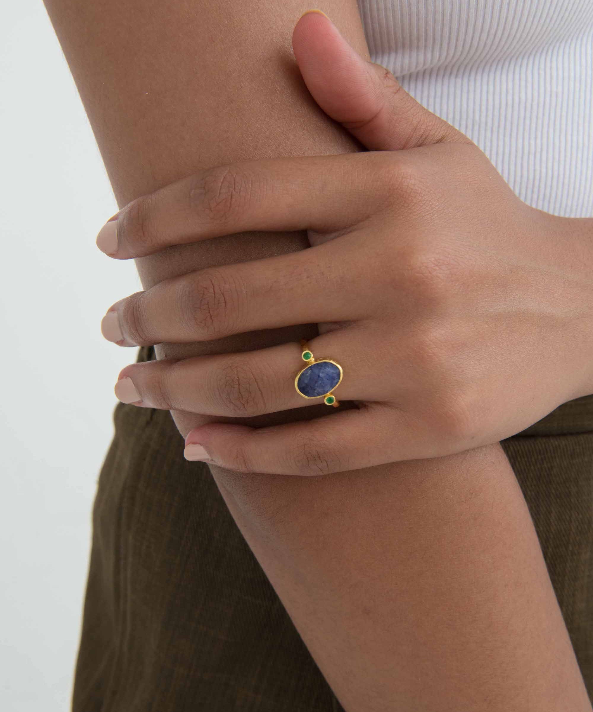 Lucia Sapphire Cocktail Ring | Sustainable Jewellery by Ottoman Hands