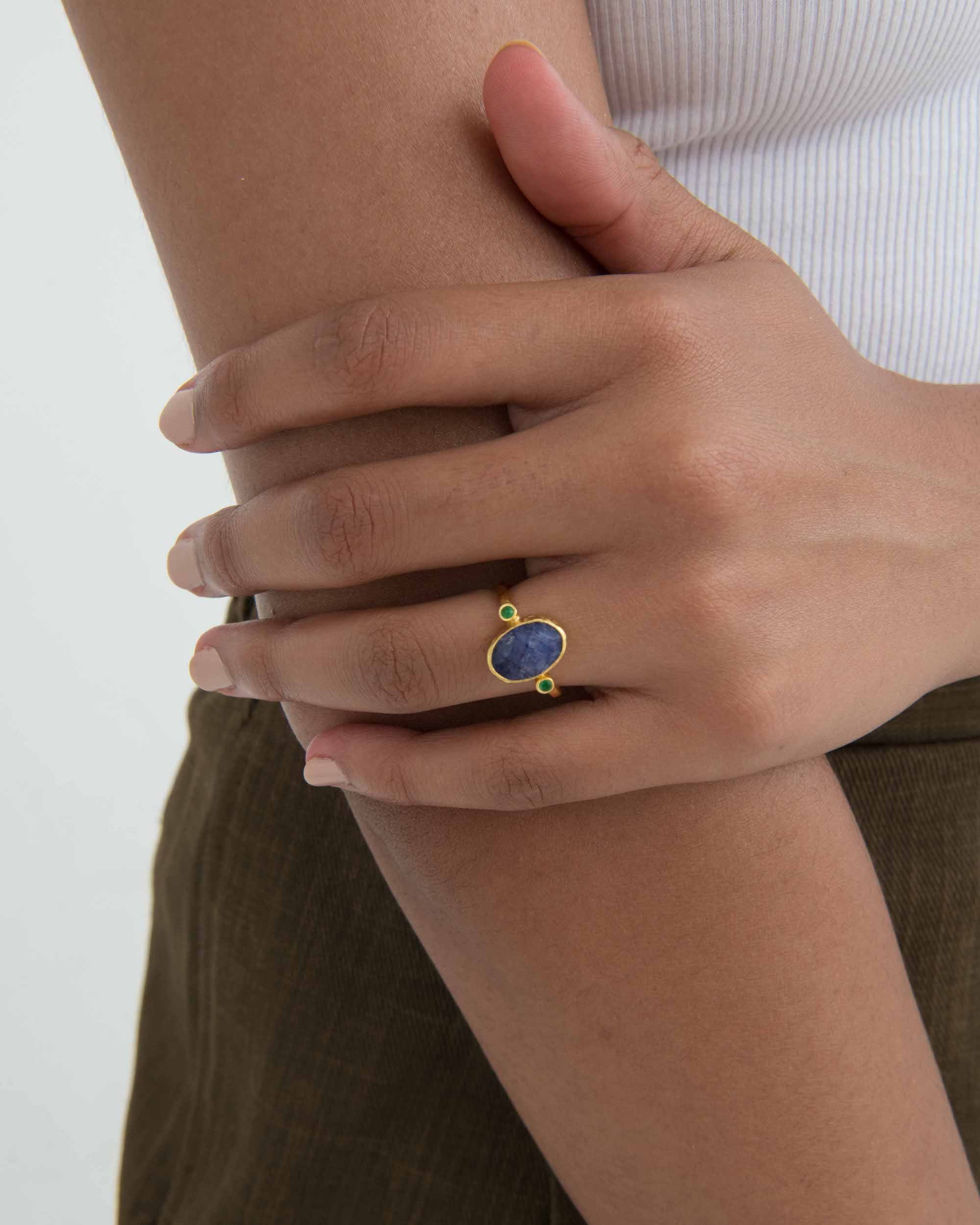 Lucia Sapphire Cocktail Ring | Sustainable Jewellery by Ottoman Hands