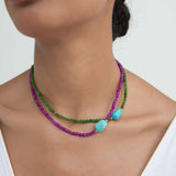 Felice Green Jade and Turquoise Beaded Necklace | Sustainable Jewellery by Ottoman Hands