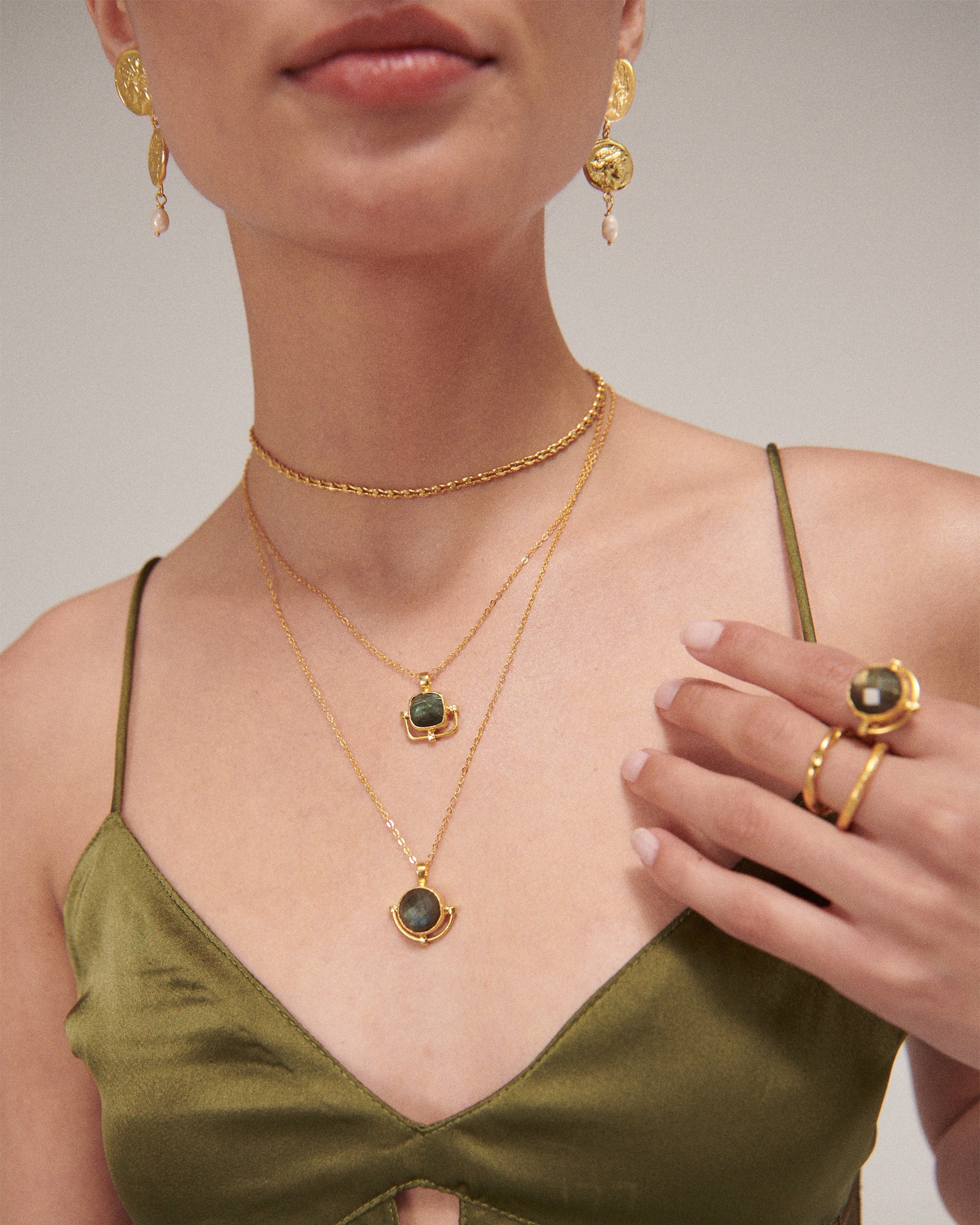 Dilara Labradorite Pendant Necklace | Sustainable Jewellery by Ottoman Hands