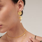 Odella Gold and Pearl Drop Stud Earrings | Sustainable Jewellery by Ottoman Hands