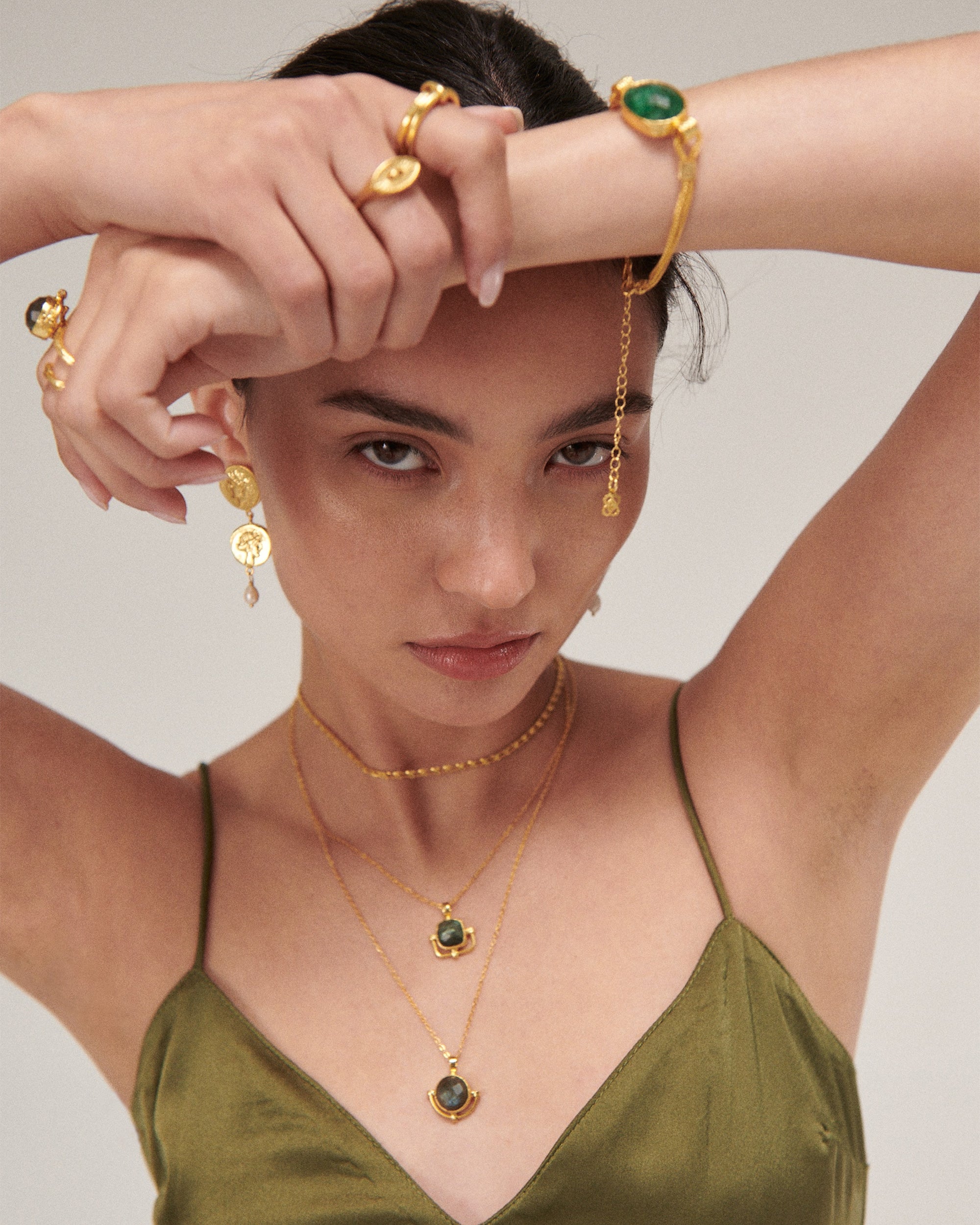 Odella Gold and Pearl Drop Stud Earrings | Sustainable Jewellery by Ottoman Hands