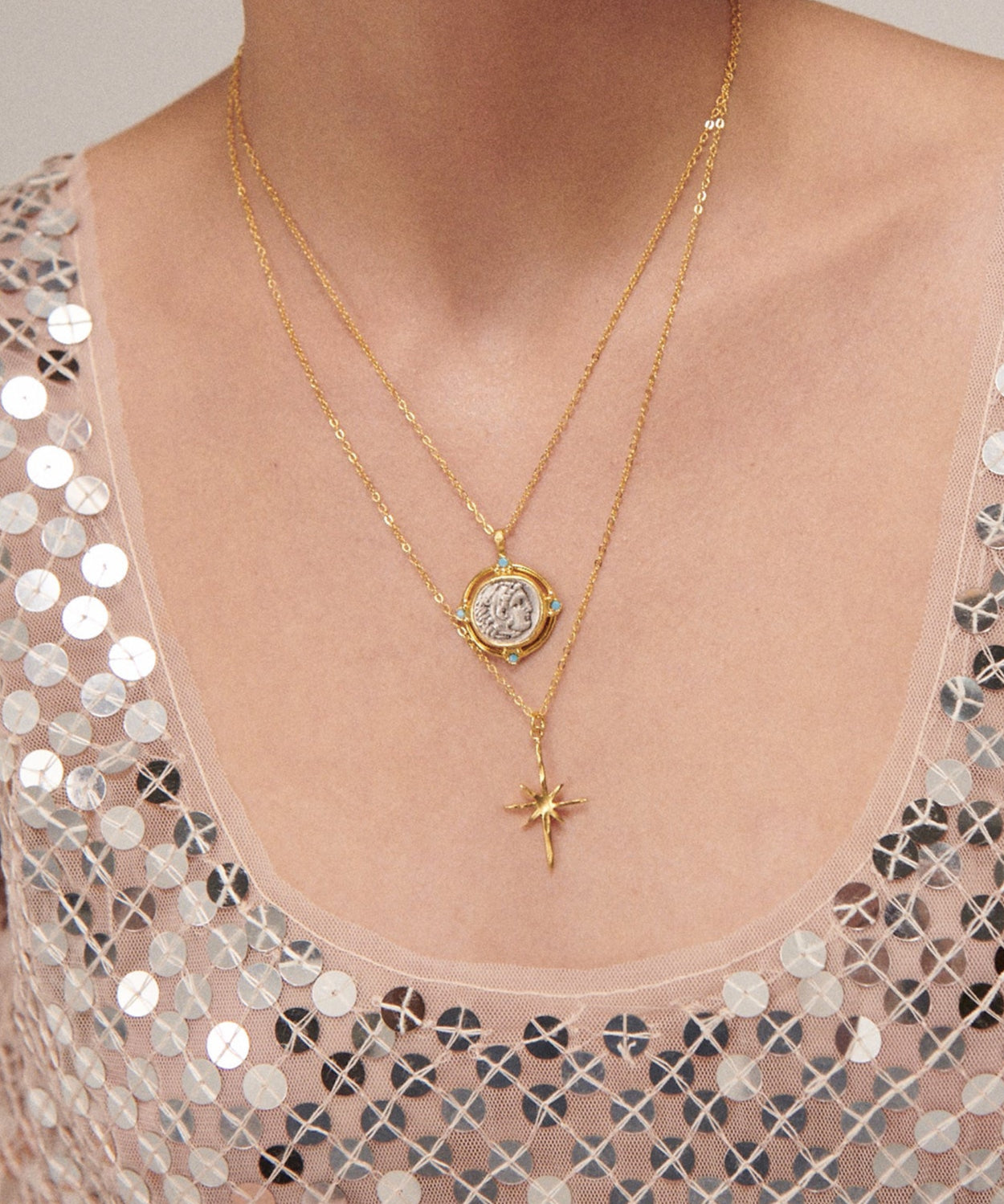 Alexander Mixed Metal & Turquoise Pendant Necklace | Sustainable Jewellery by Ottoman Hands