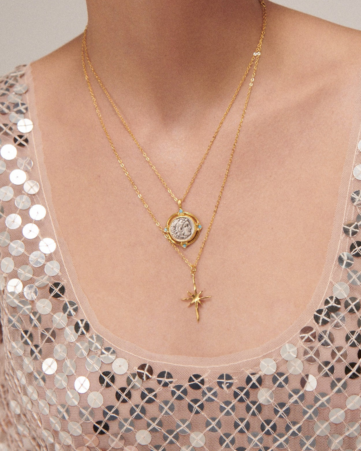 Alexander Mixed Metal & Turquoise Pendant Necklace | Sustainable Jewellery by Ottoman Hands