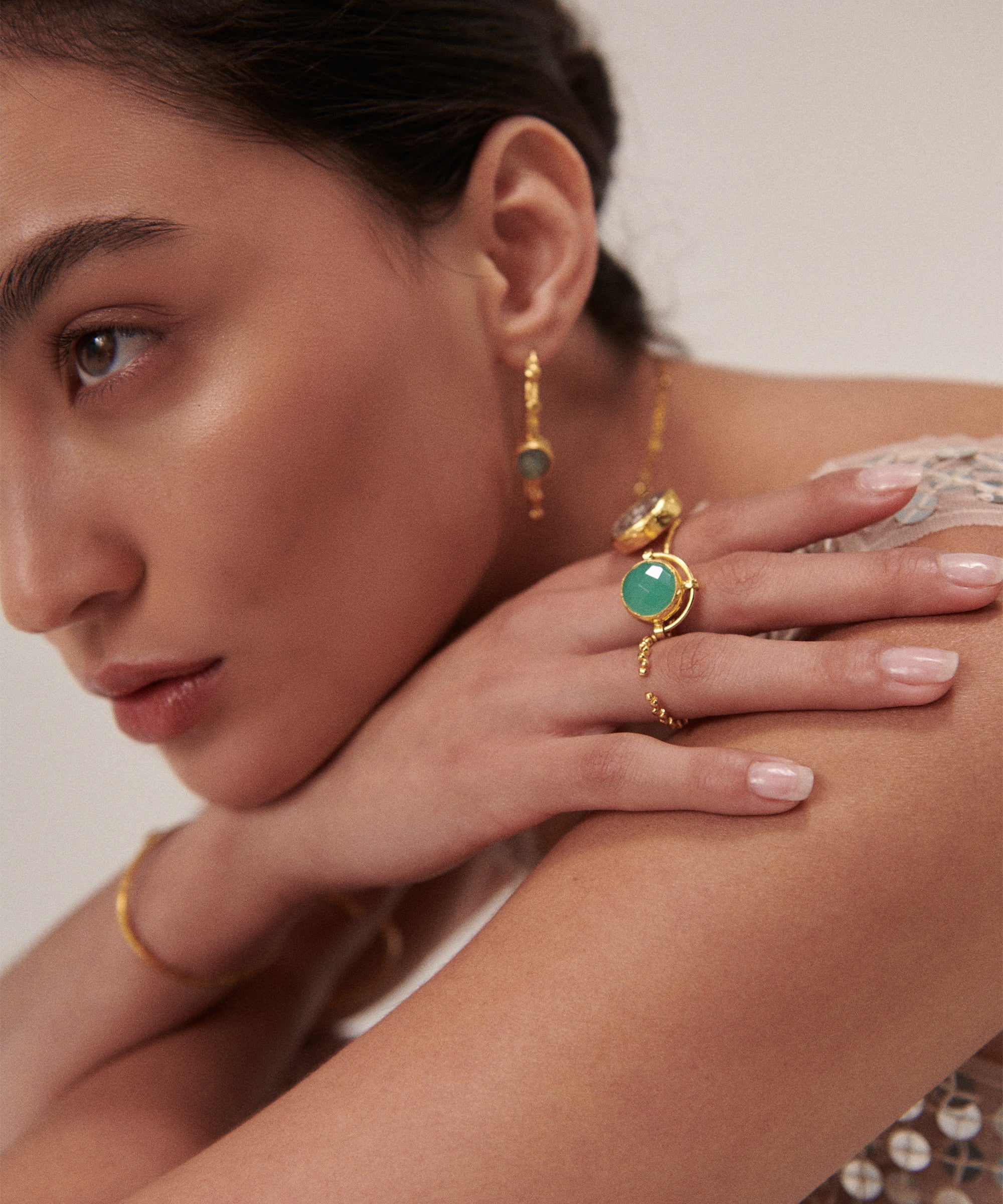 Domna Aqua Chalcedony Cocktail Ring | Sustainable Jewellery by Ottoman Hands