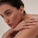 Filiz Labradorite Pull Through Hoop Earrings | Sustainable Jewellery by Ottoman Hands