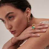 Filiz Labradorite Pull Through Hoop Earrings | Sustainable Jewellery by Ottoman Hands