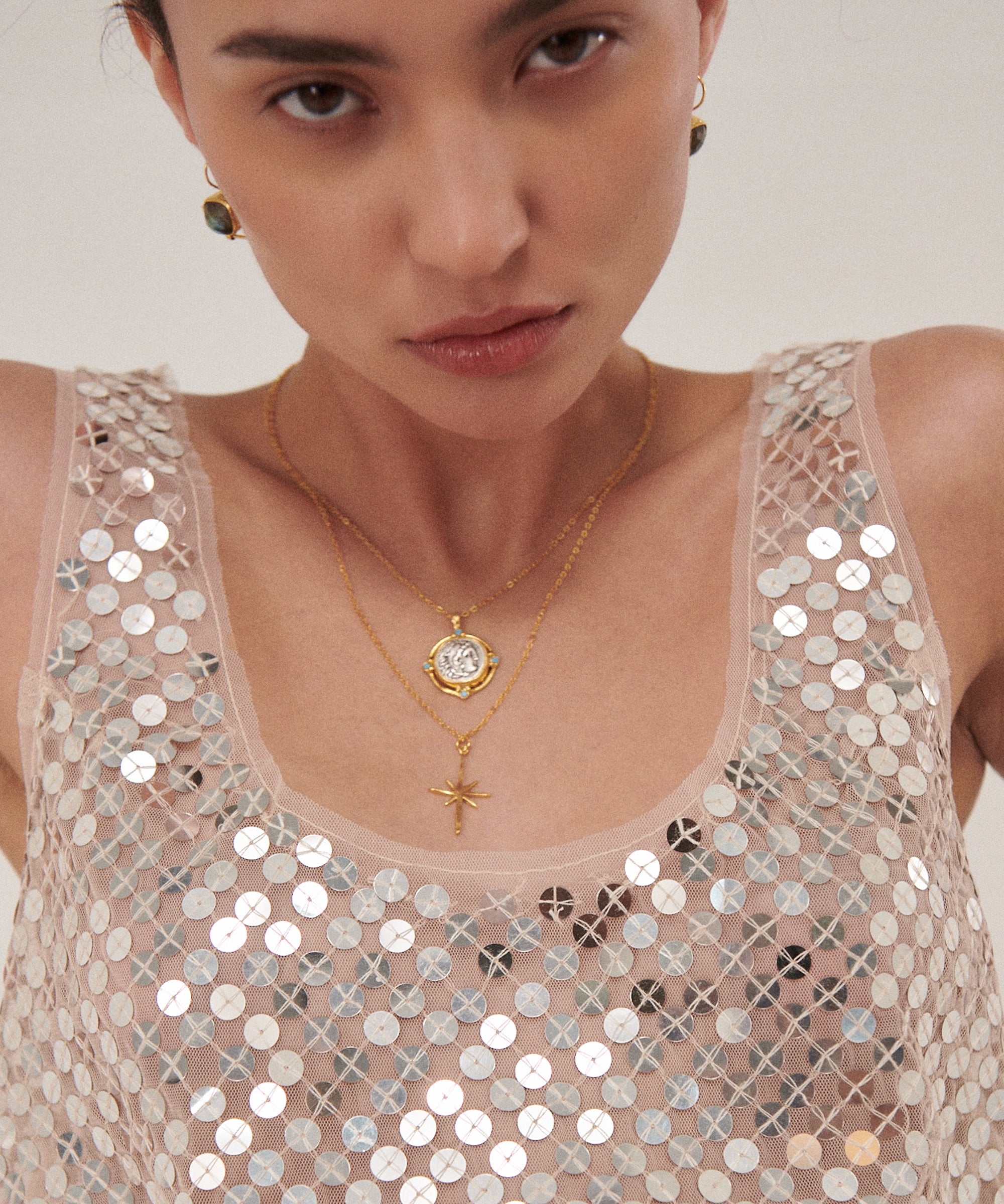 Dilara Labradorite Drop Earrings | Sustainable Jewellery by Ottoman Hands