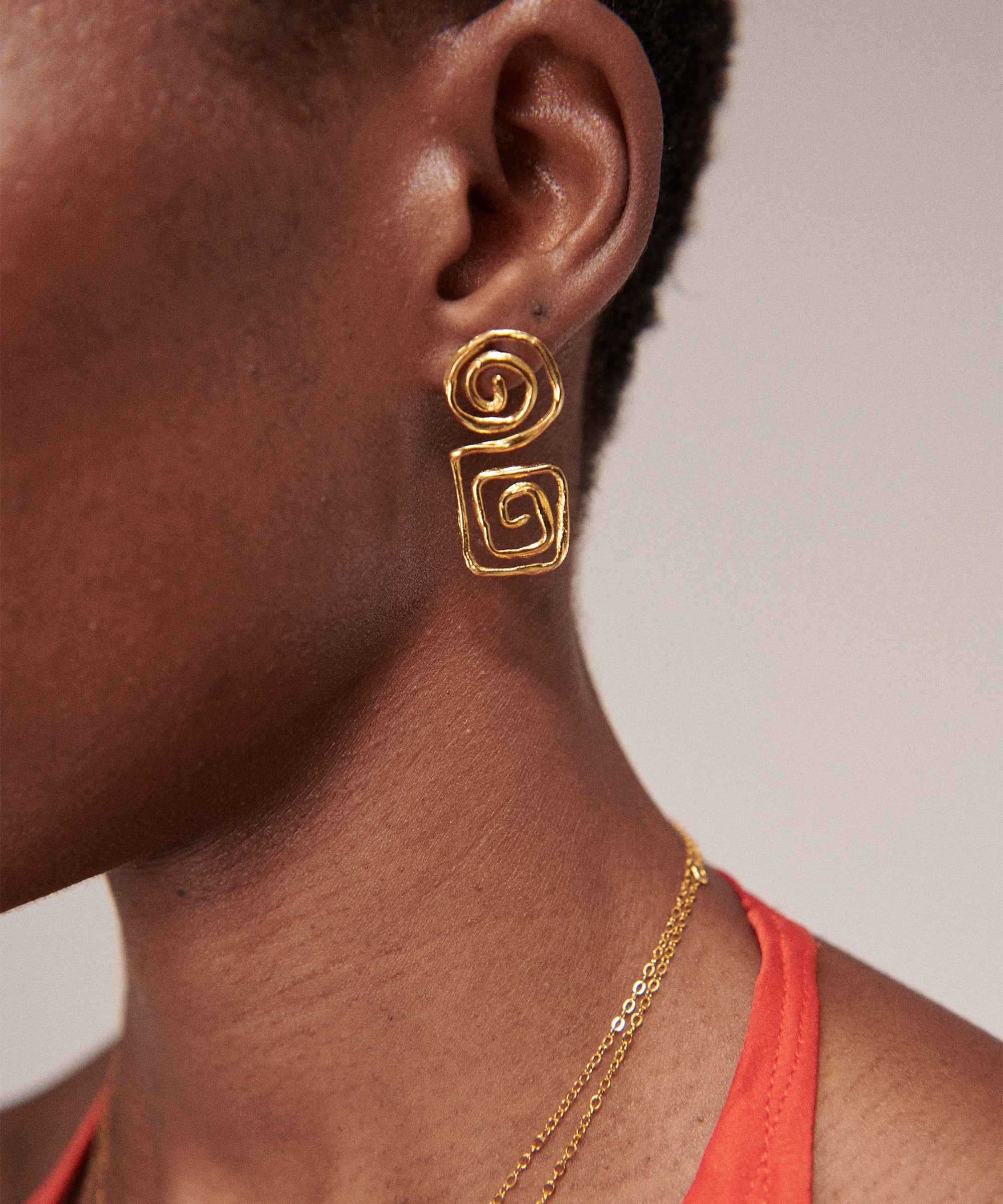 Megara Geometric Spiral Stud Earrings | Sustainable Jewellery by Ottoman Hands