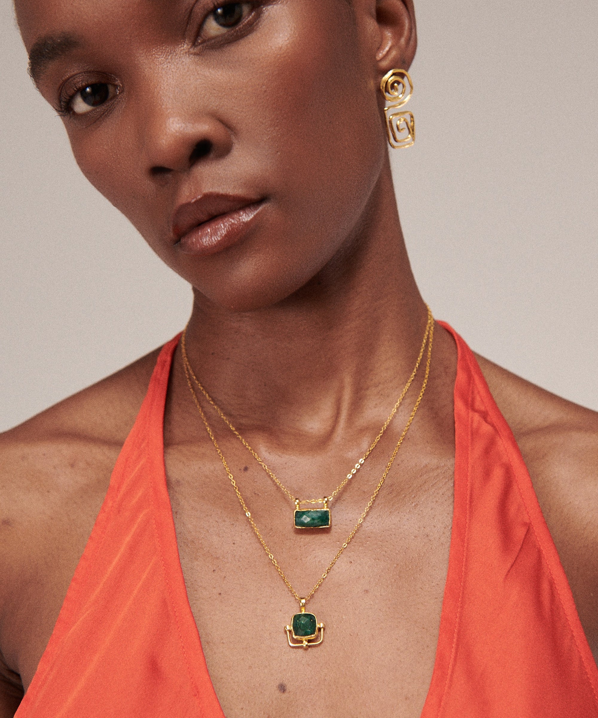 Megara Geometric Spiral Stud Earrings | Sustainable Jewellery by Ottoman Hands