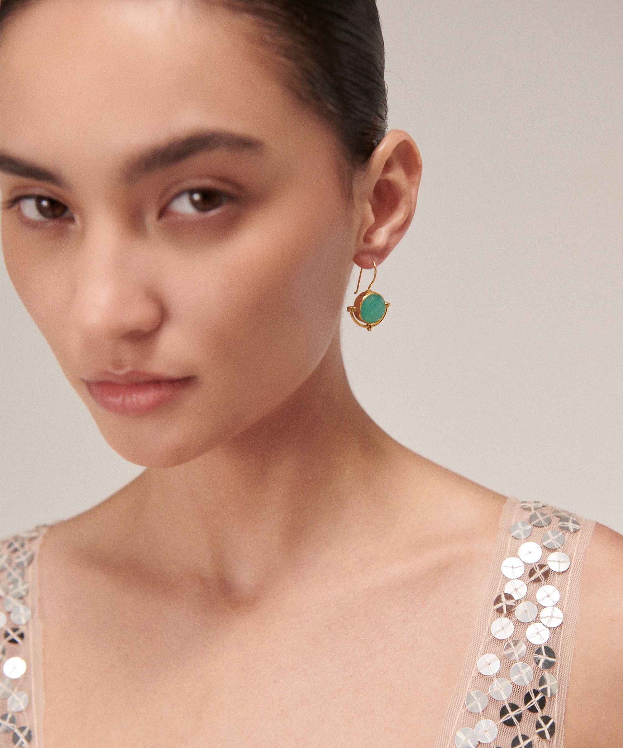 Domna Aqua Chalcedony Drop Earrings | Sustainable Jewellery by Ottoman Hands