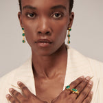 Ela Emerald Drop Earrings | Sustainable Jewellery by Ottoman Hands
