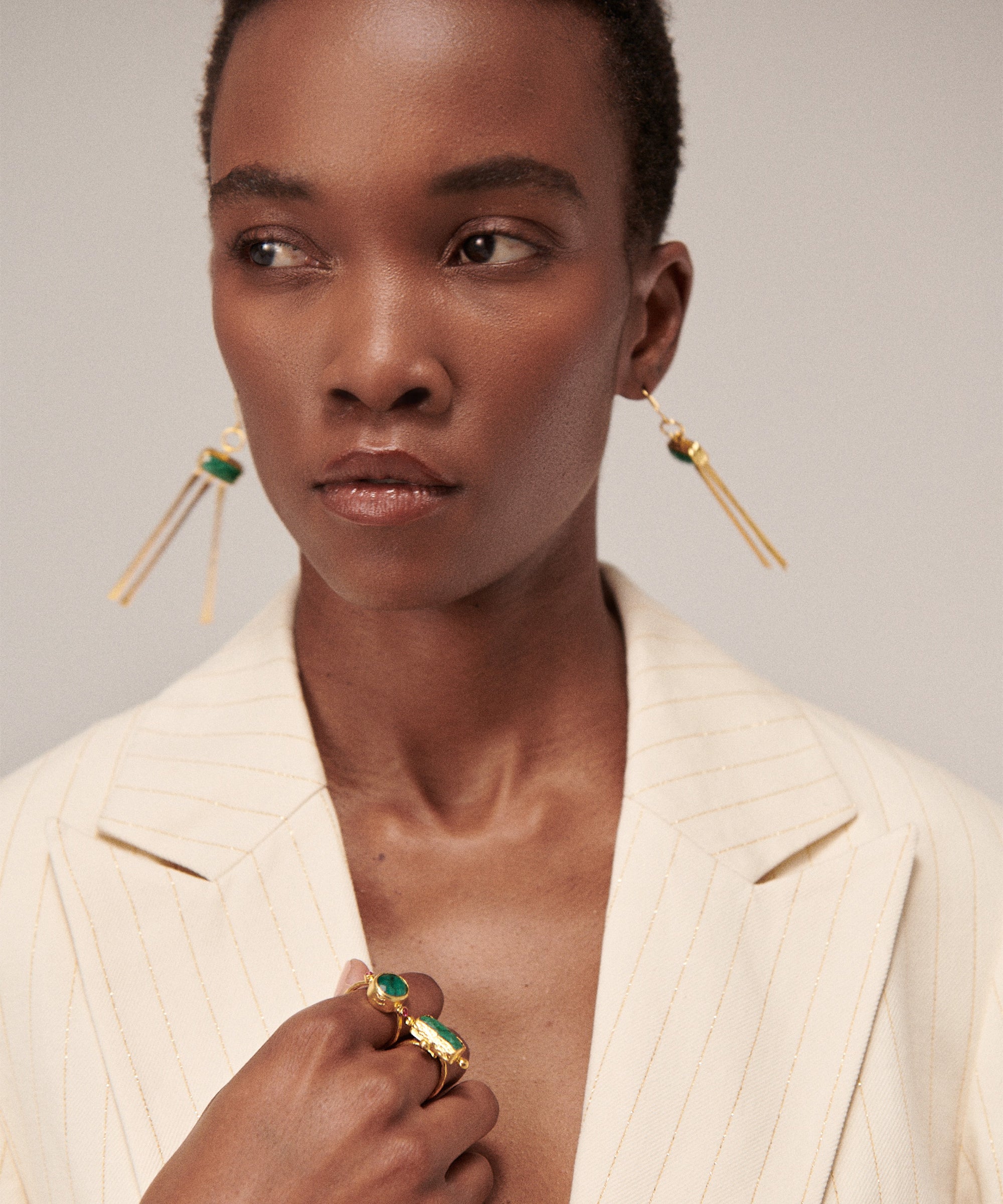 Yasmin Emerald Drop Earrings | Sustainable Jewellery by Ottoman Hands