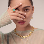 Domna Aqua Chalcedony Cocktail Ring | Sustainable Jewellery by Ottoman Hands