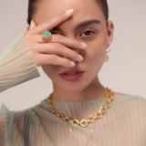 Domna Aqua Chalcedony Cocktail Ring | Sustainable Jewellery by Ottoman Hands
