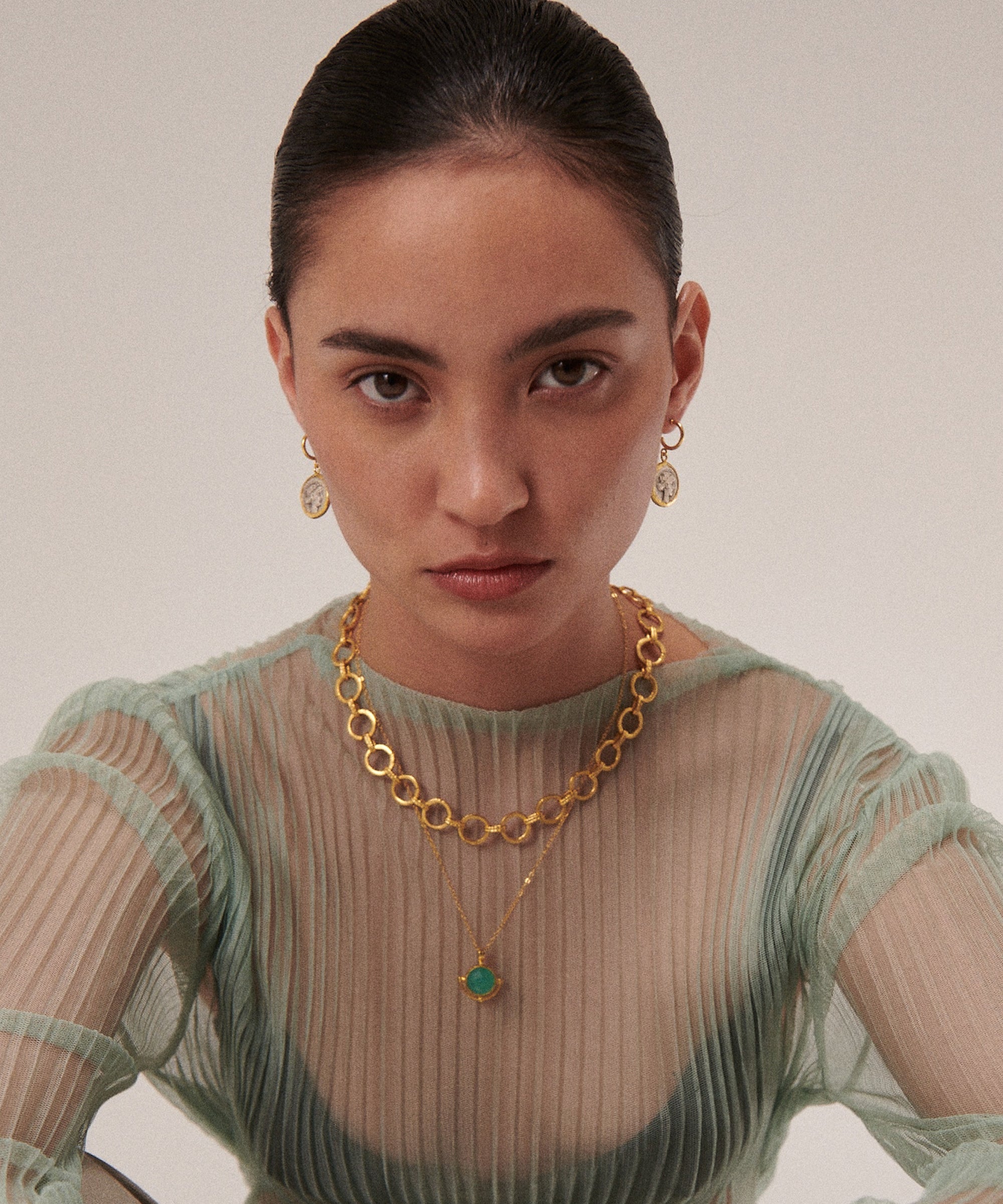 Domna Aqua Chalcedony Pendant Necklace | Sustainable Jewellery by Ottoman Hands