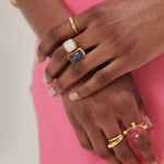 Nerissa Lapis and Moonstone Cocktail Ring | Sustainable Jewellery by Ottoman Hands