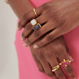 Nerissa Lapis and Moonstone Cocktail Ring | Sustainable Jewellery by Ottoman Hands