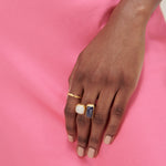 Nerissa Lapis and Moonstone Cocktail Ring | Sustainable Jewellery by Ottoman Hands