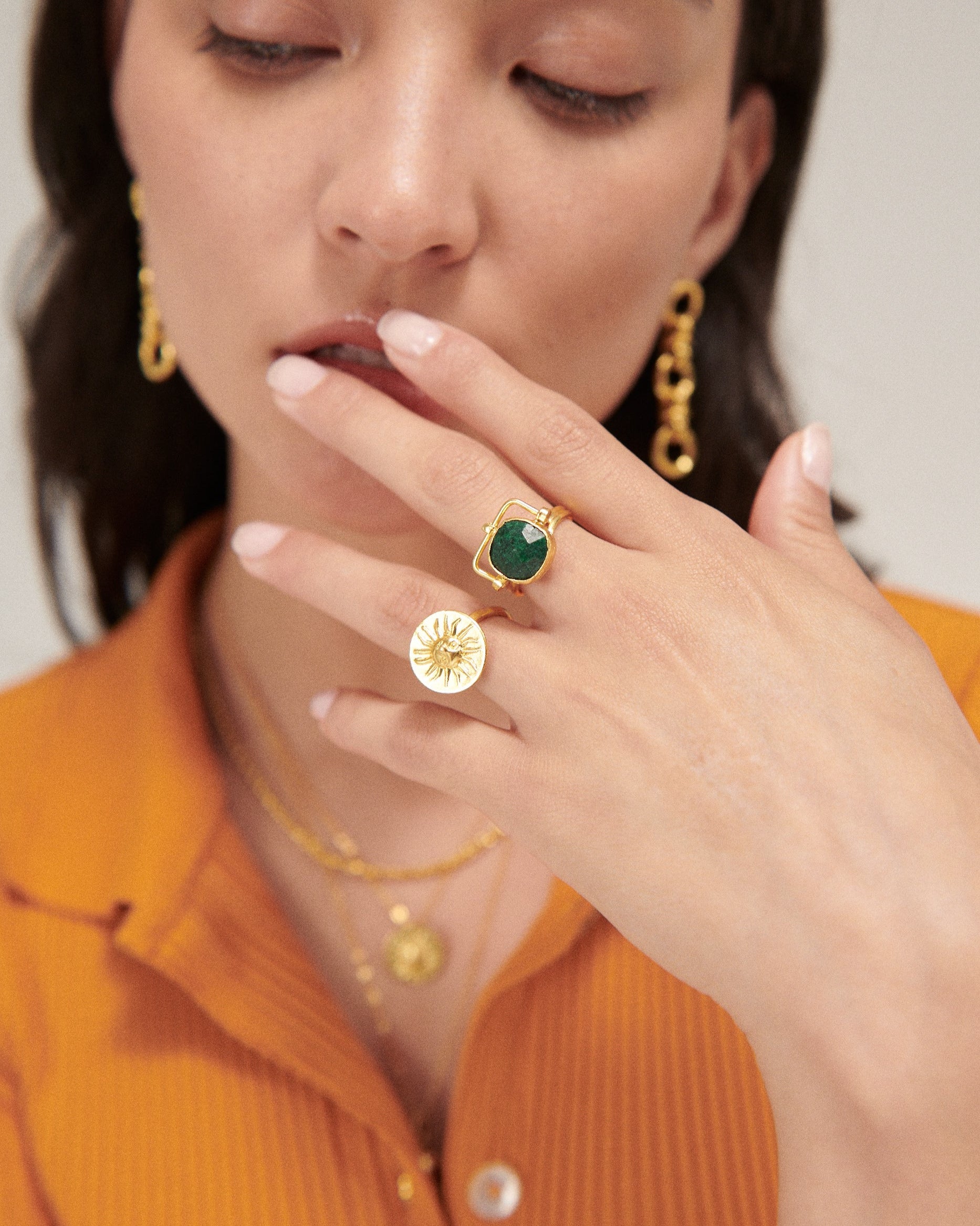 Dilara Emerald Cocktail Ring | Sustainable Jewellery by Ottoman Hands